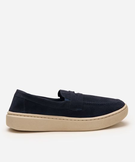 mocassim pespontado texturizado oneself azul 40