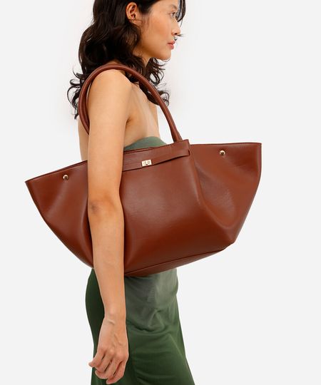 bolsa shopper com alça estruturada mindset marrom UNICO