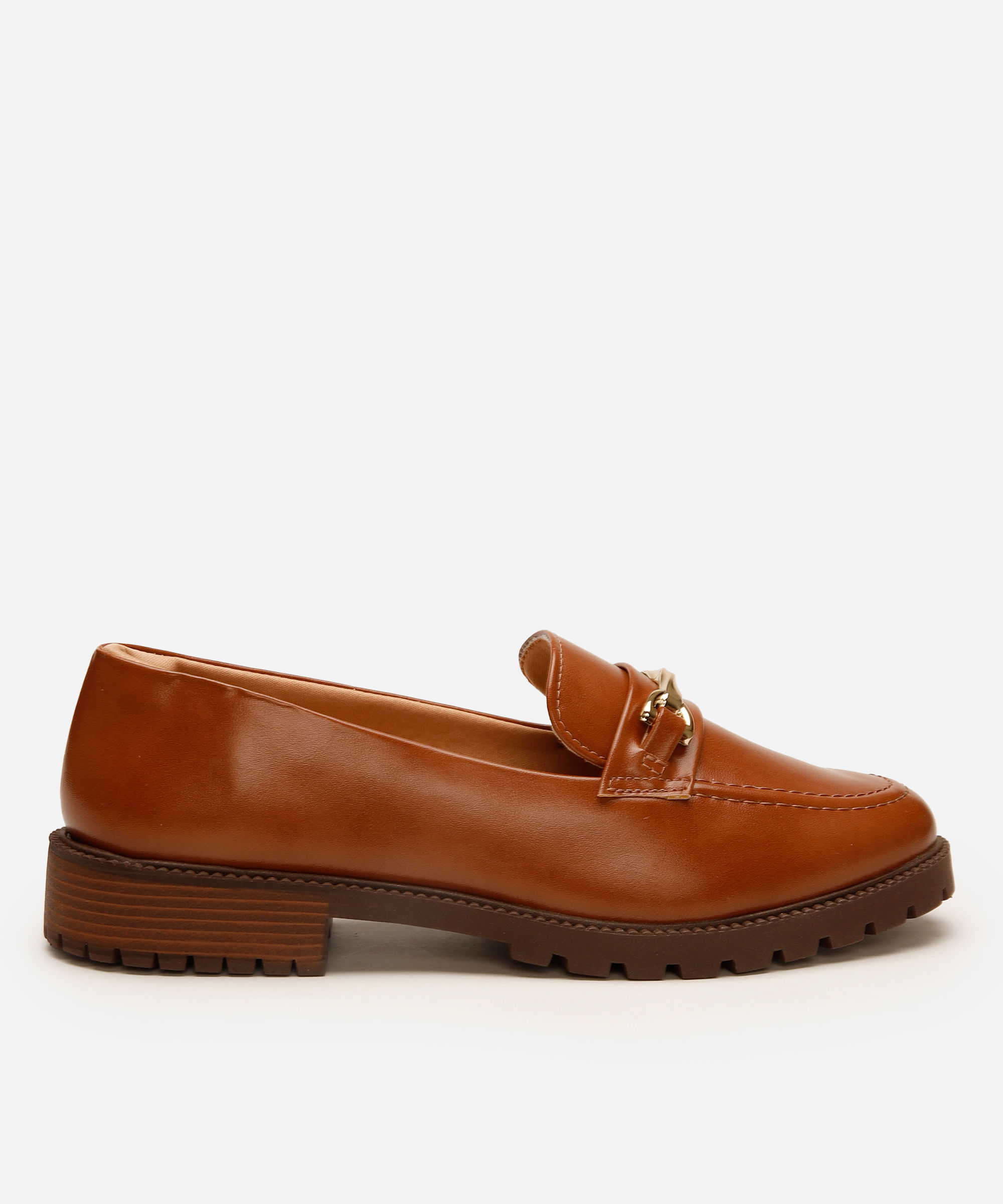 mocassim feminino via uno com bridão marrom