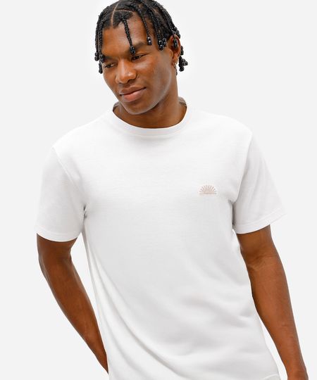 camiseta masculina manga curta com bordado off white M