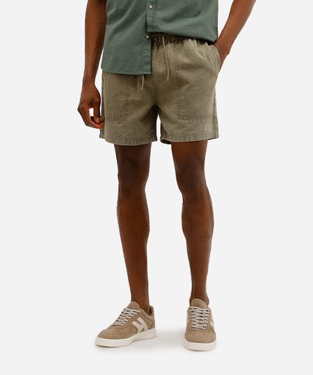 short masculino de sarja estonado verde M short masculino de sarja estonado verde M