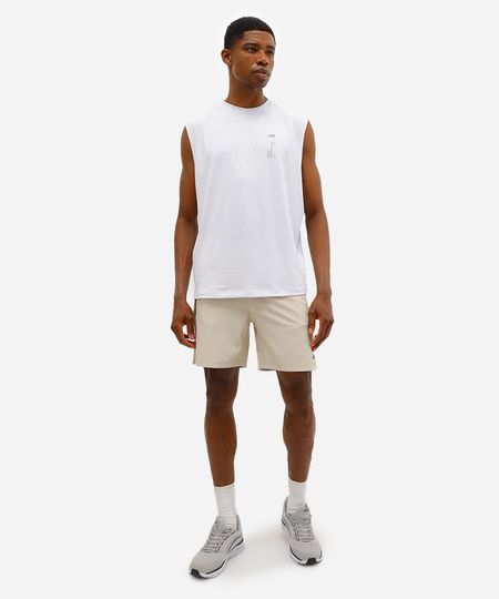short masculino com bolsos e cordão bege P