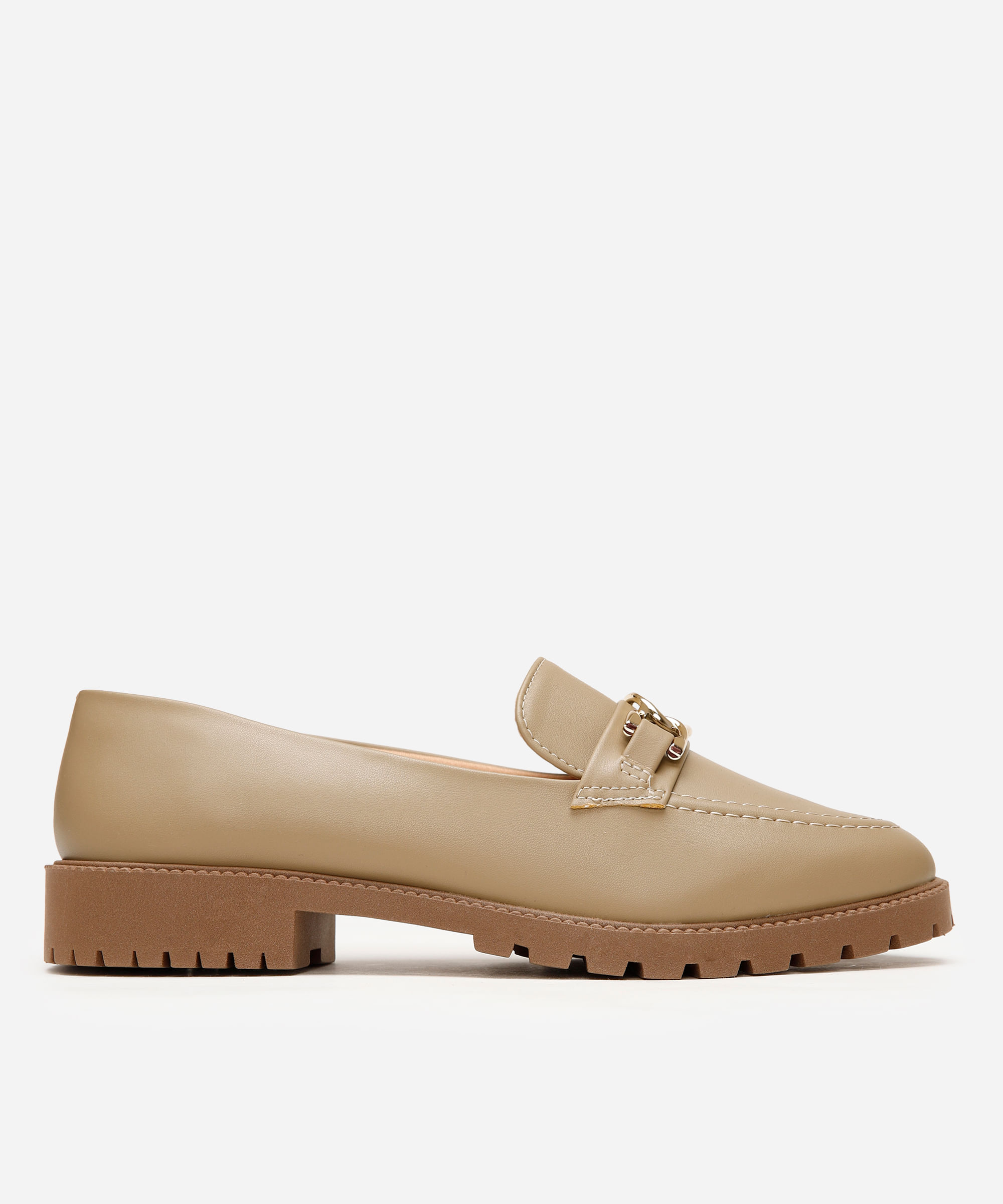 mocassim com fivela tratorado via uno bege