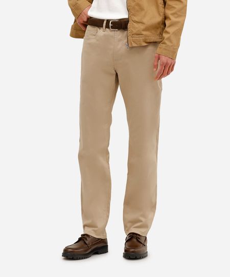 calça reta de sarja comfort bege 38 calça reta de sarja comfort bege 38