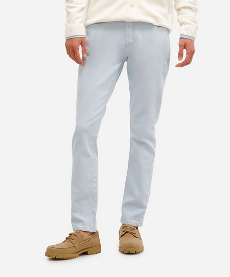 calça slim jeans com bolsos azul 44 calça slim jeans com bolsos azul 44