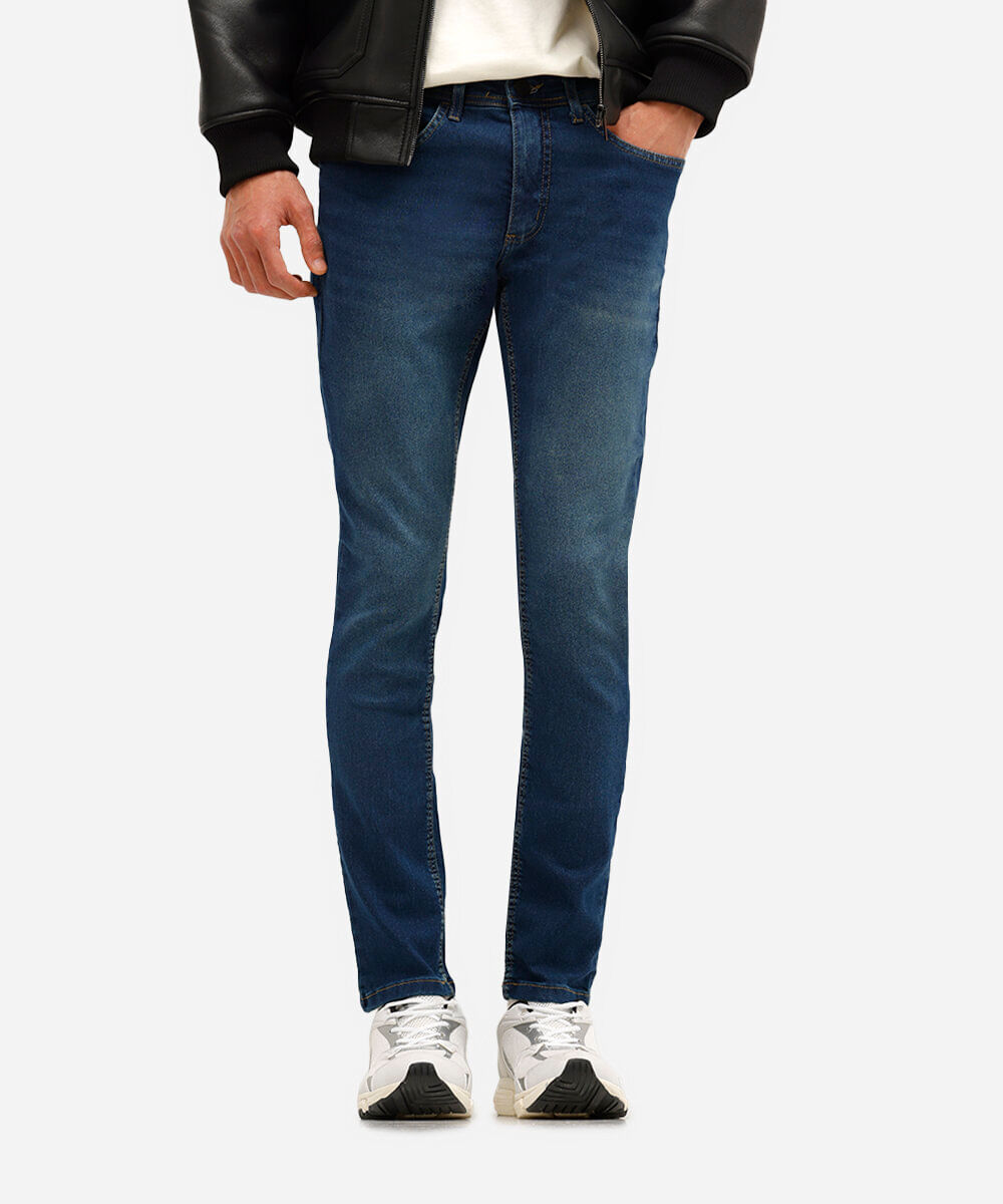 calça jeans super skinny azul escuro