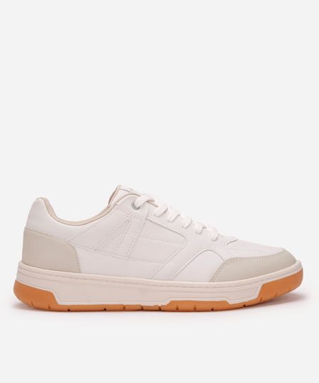 tênis casual com recorte ace branco 38 tênis casual com recorte ace branco 38