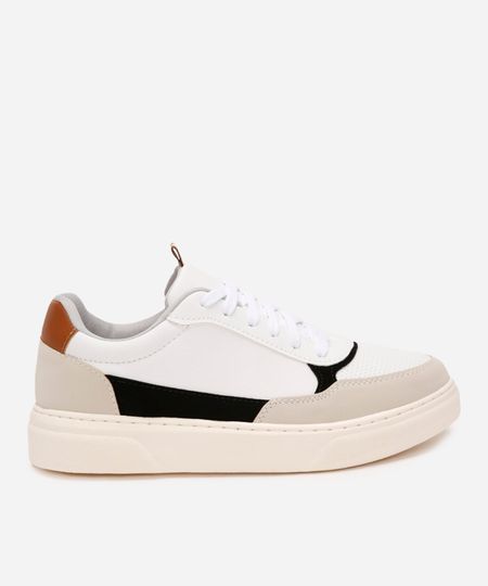 tênis casual recortes ace bege 38 tênis casual recortes ace bege 38