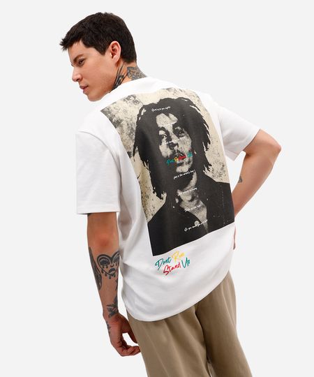 camiseta masculina manga curta bob marley off white M camiseta masculina manga curta bob marley off white M
