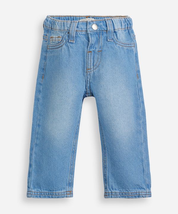 calça jeans infantil cós elástico azul 5