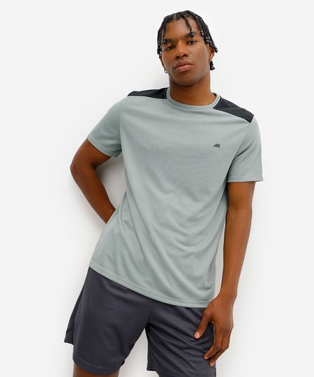 camiseta masculina esportiva ace com recorte verde M