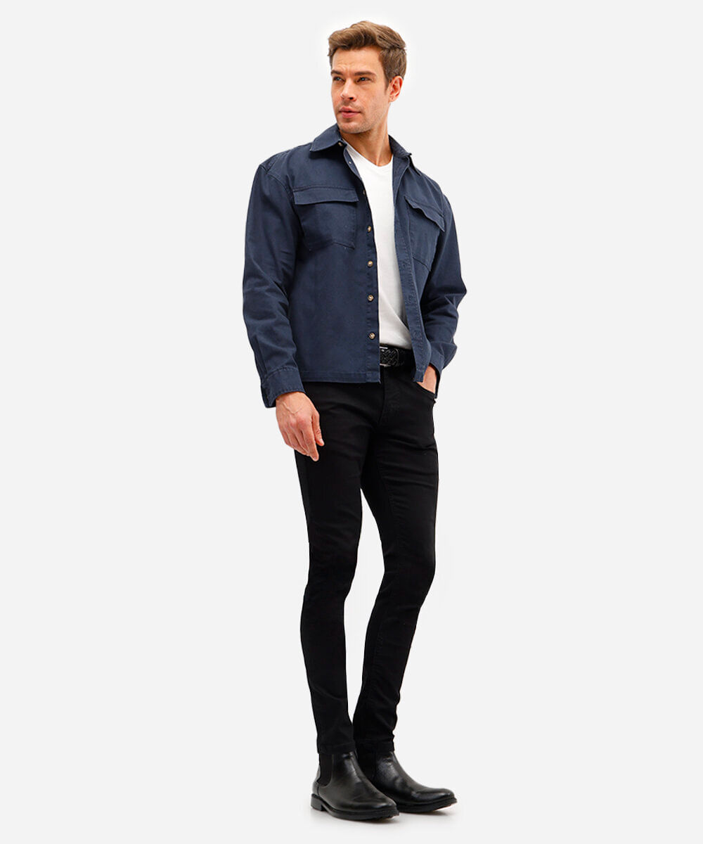 calça masculina super skinny preta