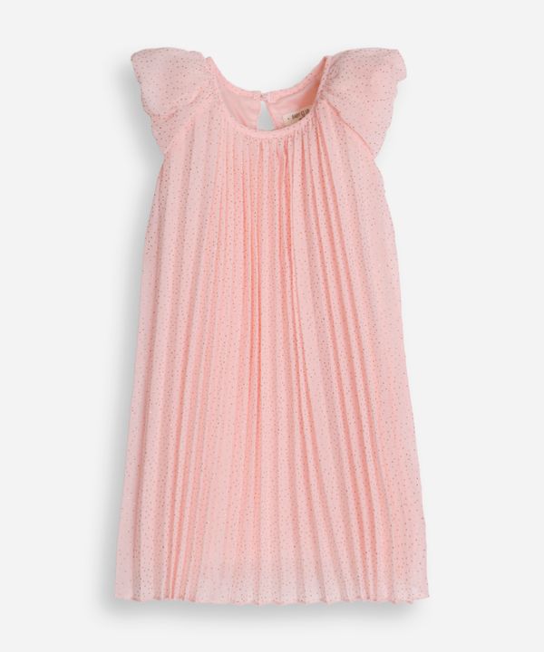 vestido plissado infantil manha bufante poá rosa 3