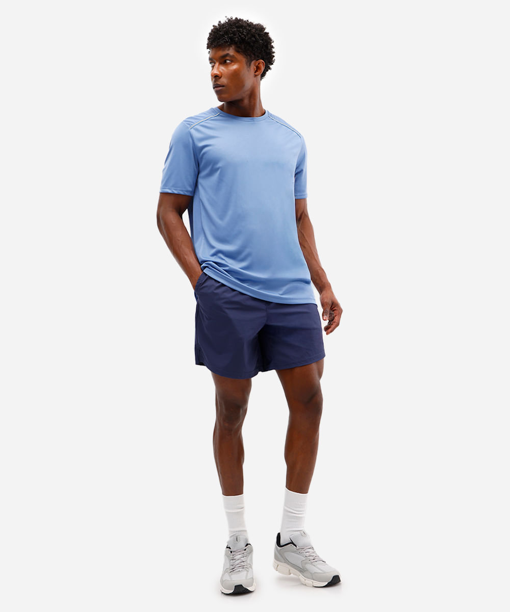 short masculino esportivo ace de poliamida azul