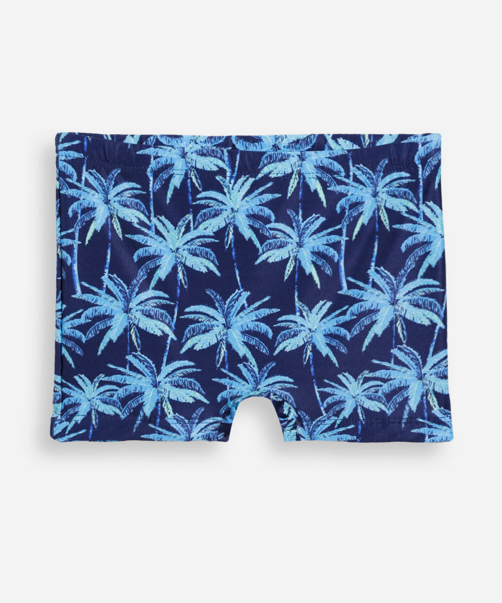 sunga boxer infantil coqueiro azul