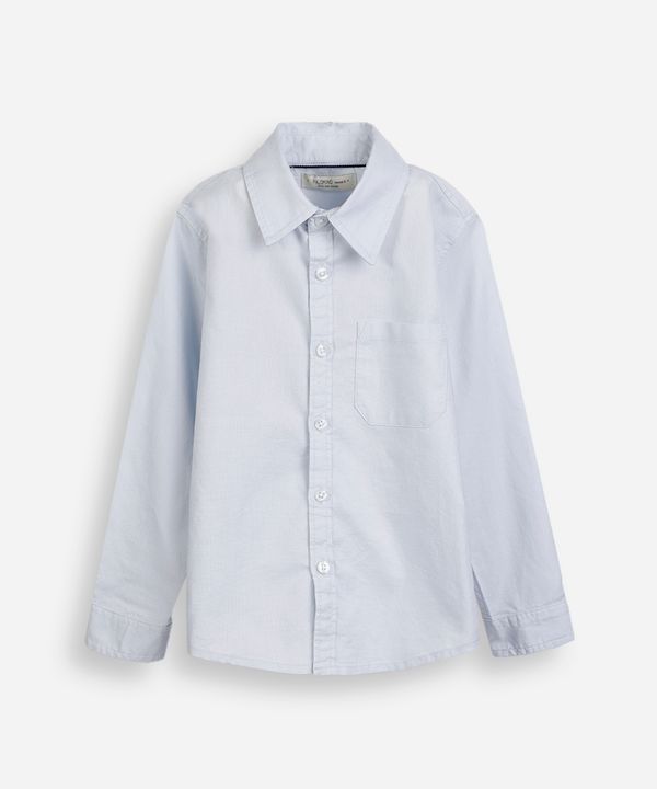 camisa de algodão infantil com bolso azul 8