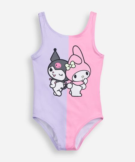 maiô infantil my melody e kuromi bicolor colorido 4 maiô infantil my melody e kuromi bicolor colorido 4