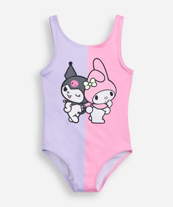 maiô infantil my melody e kuromi bicolor colorido 12