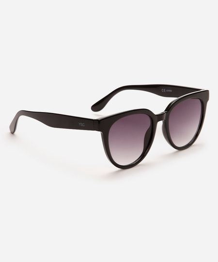 óculos de sol oval preto UNICO