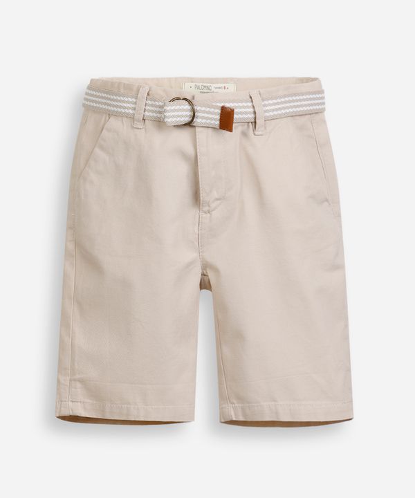 bermuda infantil de sarja com cinto kaki - bege claro 12