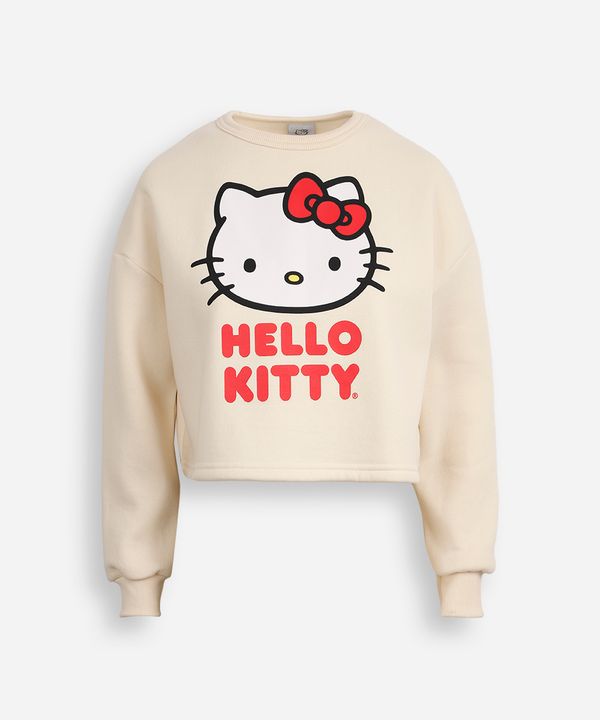 cropped de moletom juvenil hello kitty bege 12