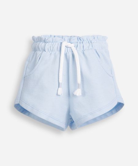 short infantil de moletom sem felpa cós elástico azul 2 short infantil de moletom sem felpa cós elástico azul 2