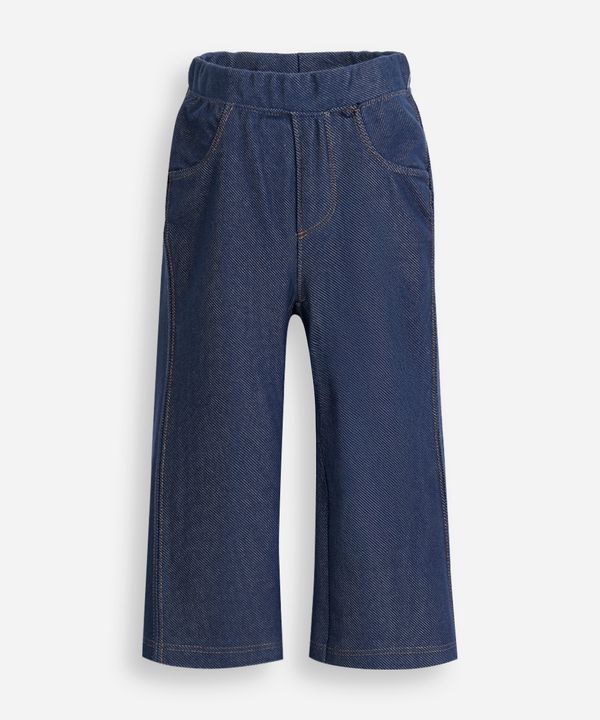 calça flare infantil jeans cós elástico azul 4