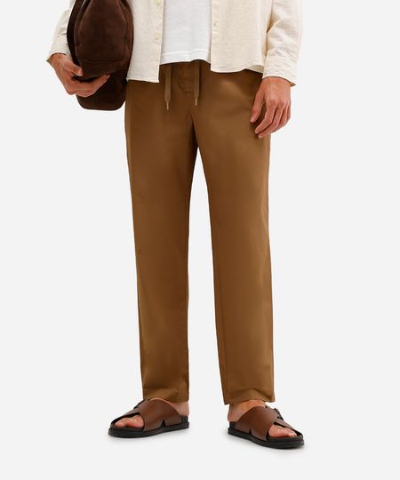 calça jogger masculina de sarja cós elástico marrom 40 calça jogger masculina de sarja cós elástico marrom 40