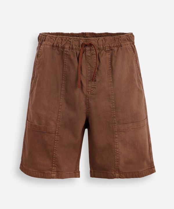bermuda de sarja juvenil com bolsos marrom 12