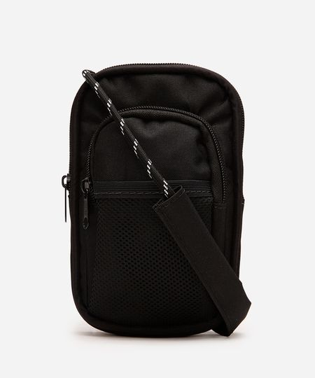 bolsa shoulder bag juvenil com bolsos preta UNICO bolsa shoulder bag juvenil com bolsos preta UNICO