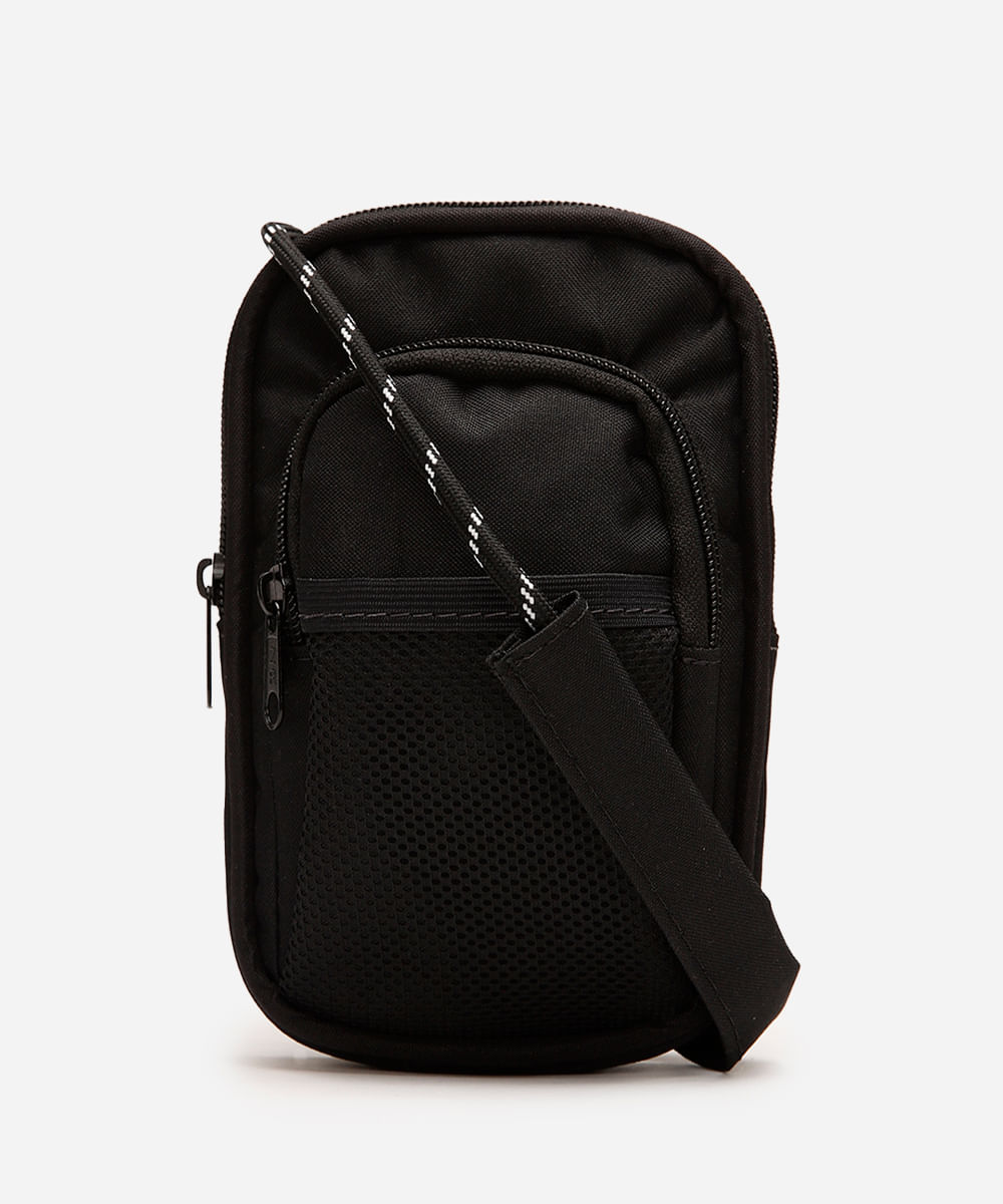 bolsa shoulder bag juvenil com bolsos preta