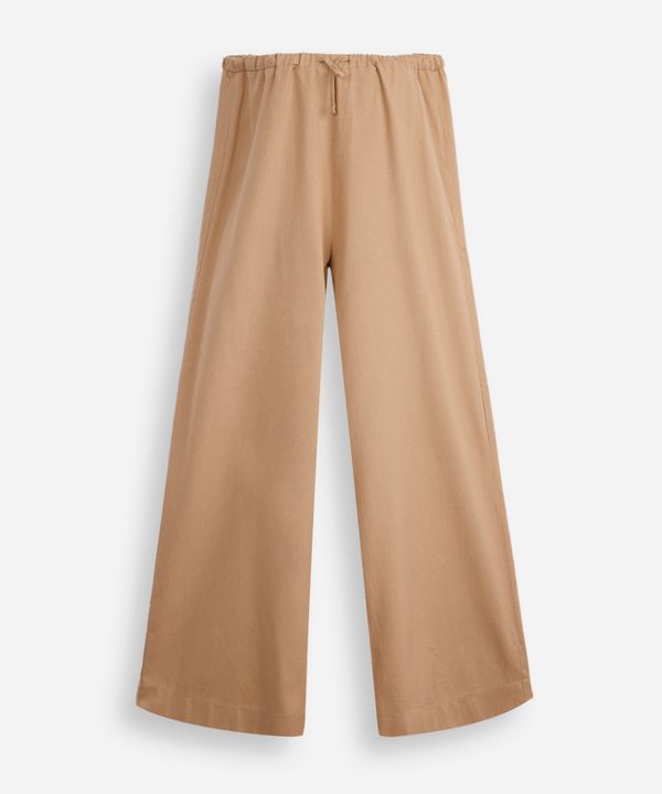 calça pijama juvenil com linho básica bege 10