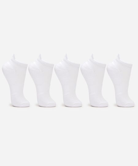 kit de 5 meias femininas cano curto esportiva ace branca 34-39 kit de 5 meias femininas cano curto esportiva ace branca 34-39