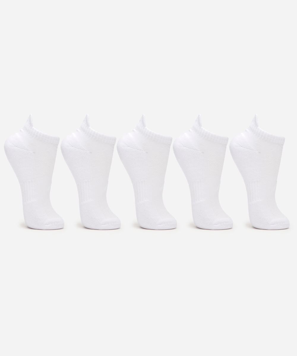 kit de 5 meias femininas cano curto esportiva ace branca kit de 5 meias femininas cano curto esportiva ace branca