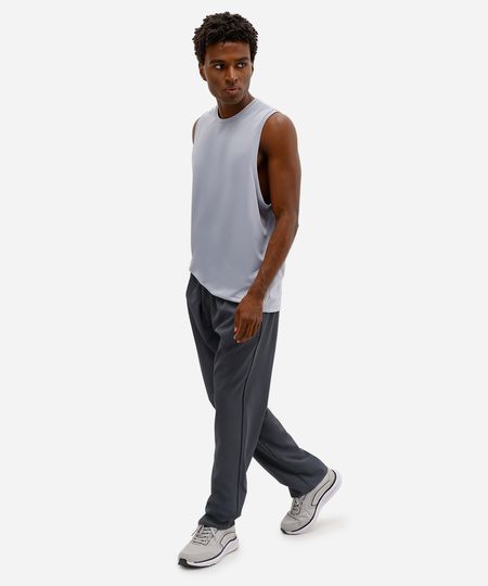 calça masculina esportiva ace com nervuras cinza P calça masculina esportiva ace com nervuras cinza P