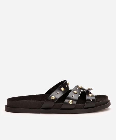 rasteirinha flatform com tachas oneself preta 36