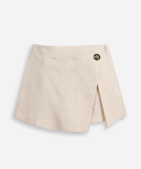 short saia infantil com linho bege 6 short saia infantil com linho bege 6