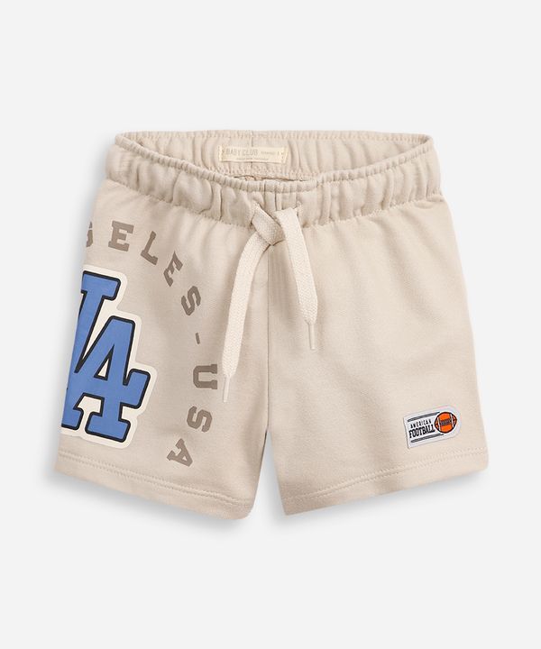 short basquete infantil de moletom nfl bege 1