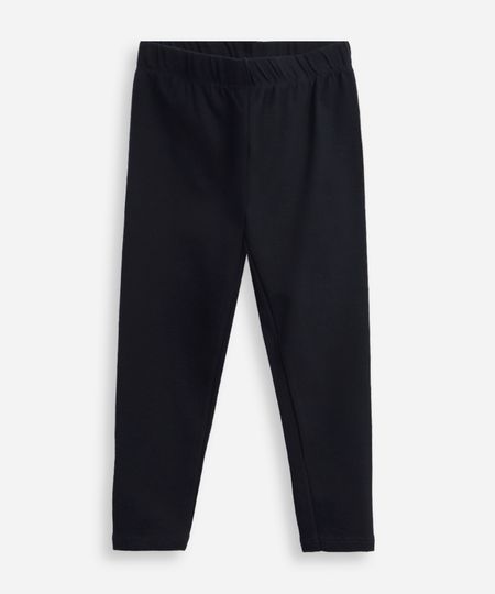 calça legging infantil de algodão básica azul 4