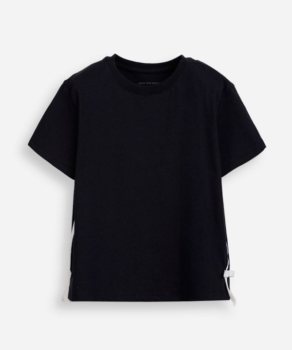camiseta de algodão infantil lacinho na lateral preta 12