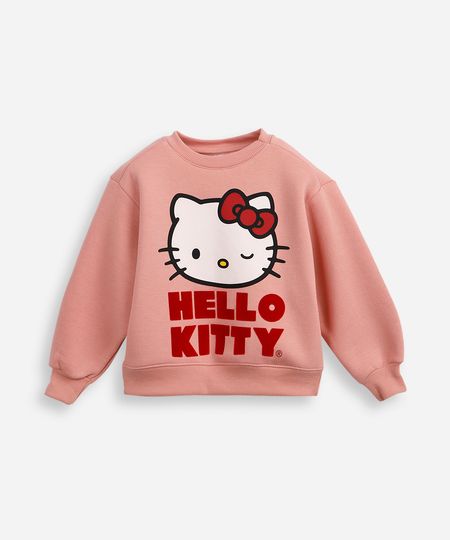 blusão de moletom infantil hello kitty rosa 8 blusão de moletom infantil hello kitty rosa 8