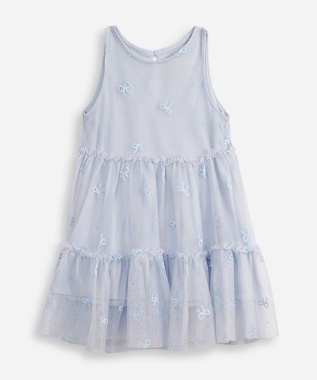 vestido infantil de tule lacinho azul 1