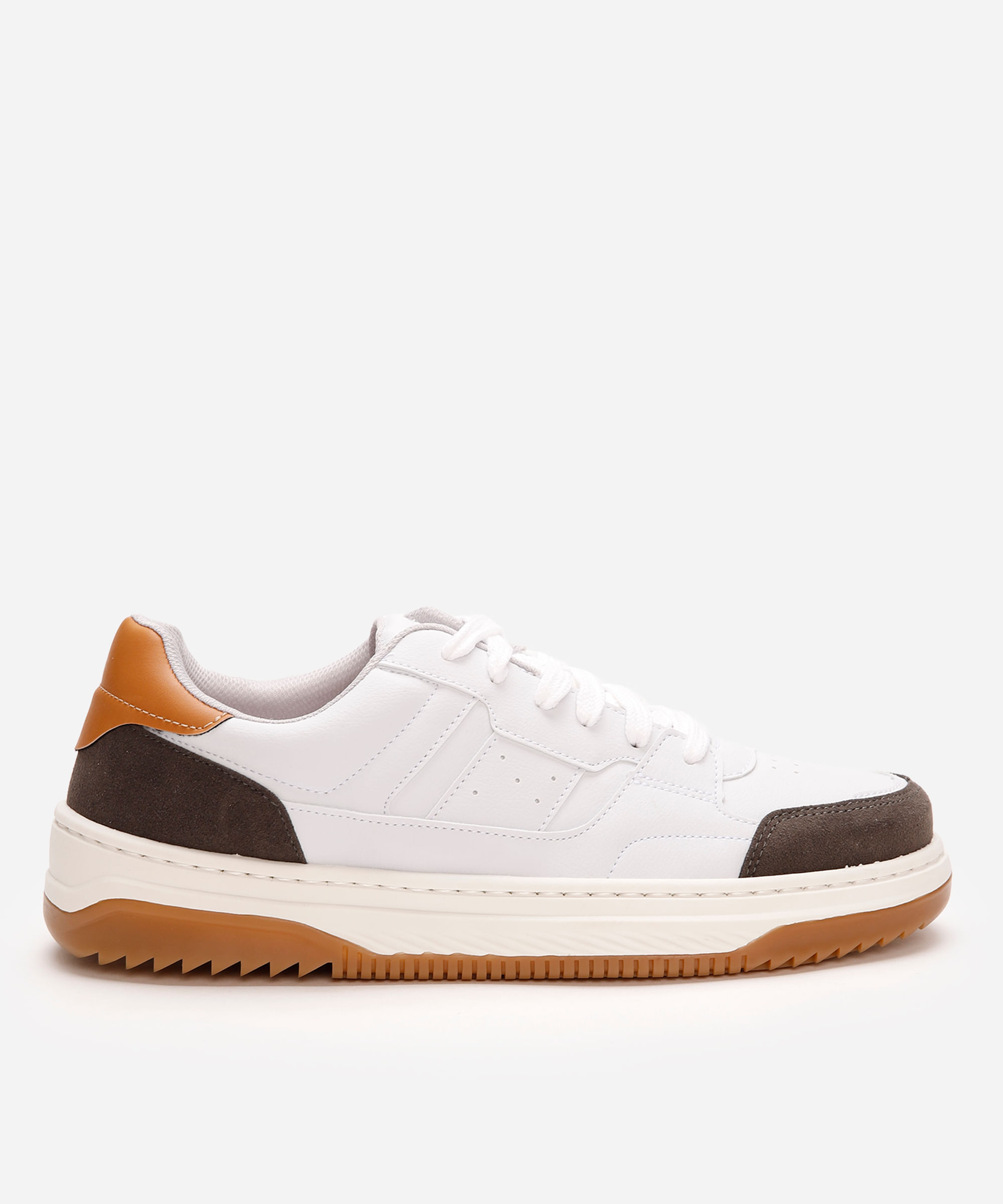tênis casual masculino ace com recortes branco
