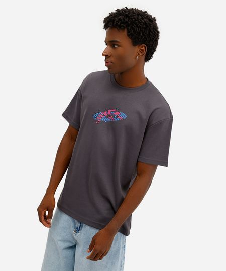 camiseta masculina manga curta stitch cinza PP