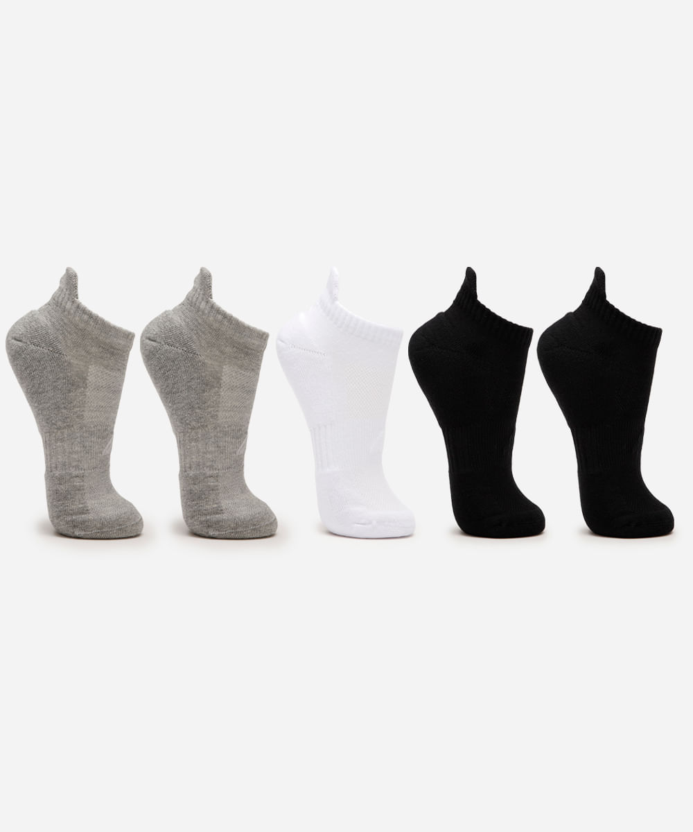 kit de 5 meias femininas cano curto esportiva ace colorida