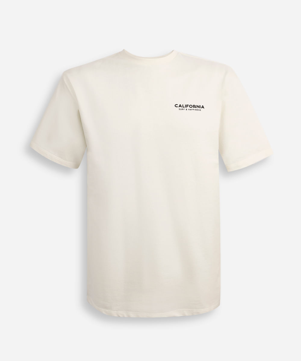 camiseta comfort juvenil de algodão california off white