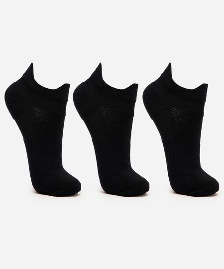 kit de 3 meias masculinas cano curto esportiva ace preta 39-43 kit de 3 meias masculinas cano curto esportiva ace preta 39-43