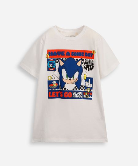 camiseta de algodão infantil manga curta sonic off white 12 camiseta de algodão infantil manga curta sonic off white 12