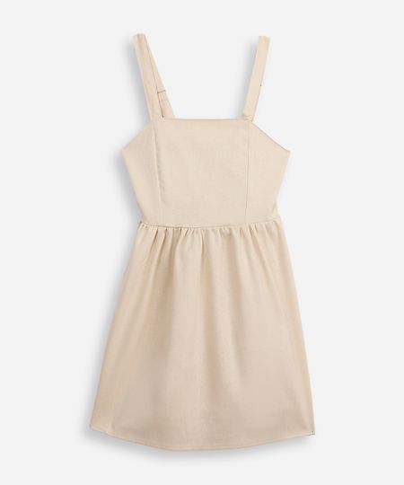 vestido midi infantil decote quadrado com linho bege 6 vestido midi infantil decote quadrado com linho bege 6