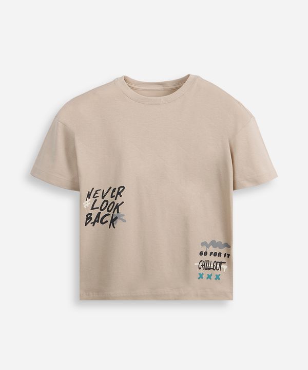 camiseta oversized juvenil de algodão grafitada bege 16